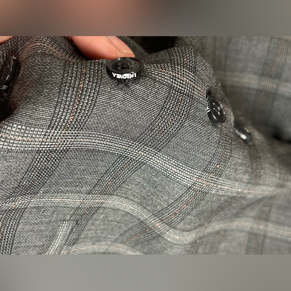 Vercini Classic Gray Checkered Men's Vest size 60 - Picture 6 of 7